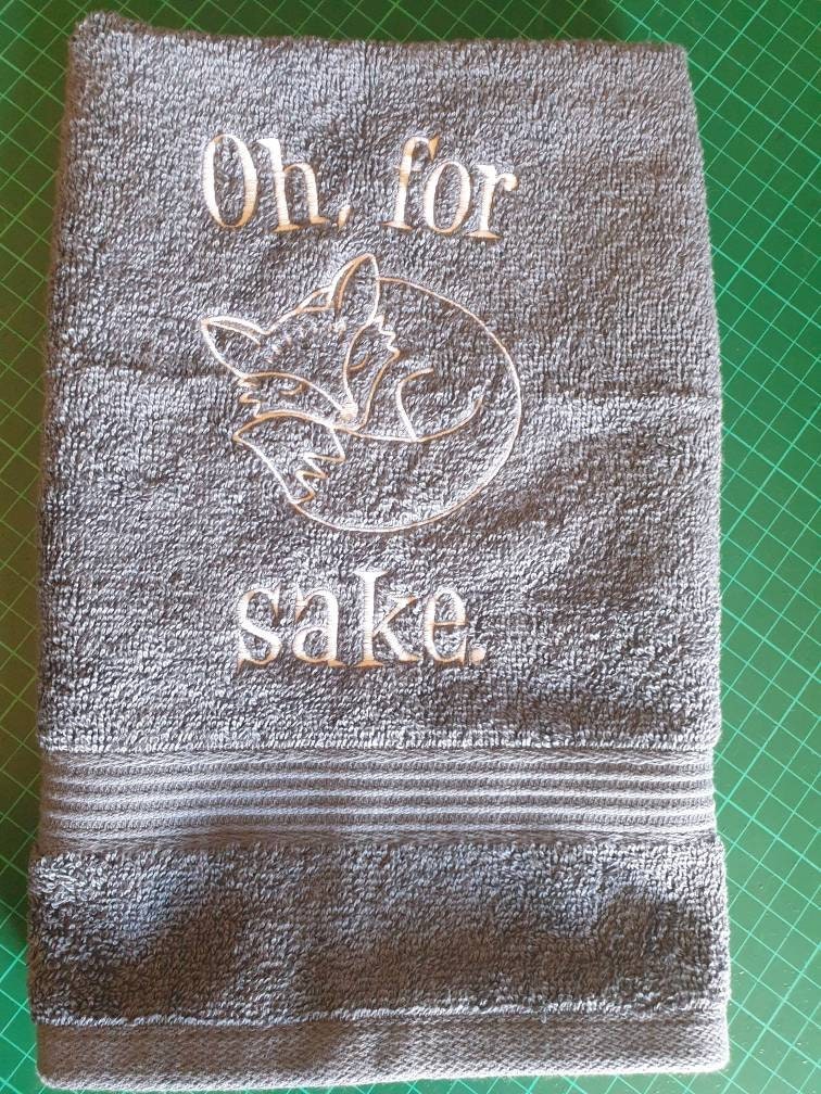 Embroidered Novelty Towel: Funny Fox Gift, Personalized