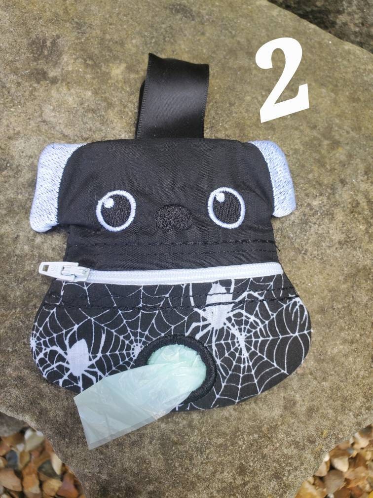 Dog Poop Bag Holder , Dog Waste Bag Holder , Embroidered Dog Poo Bag Holder