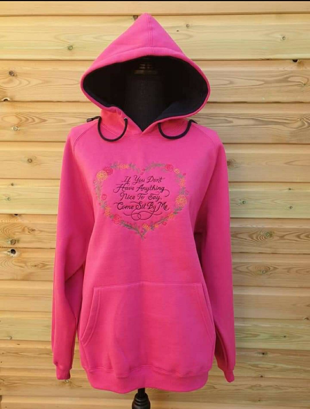 Embroidered Hoodie: Funny Saying, Unisex Adult Hoodie