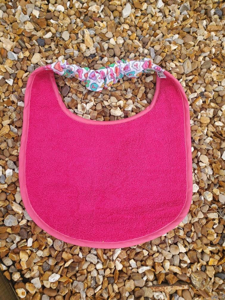 Large Breed Dog Bib: Absorbent Terry Towel, Hearts Design