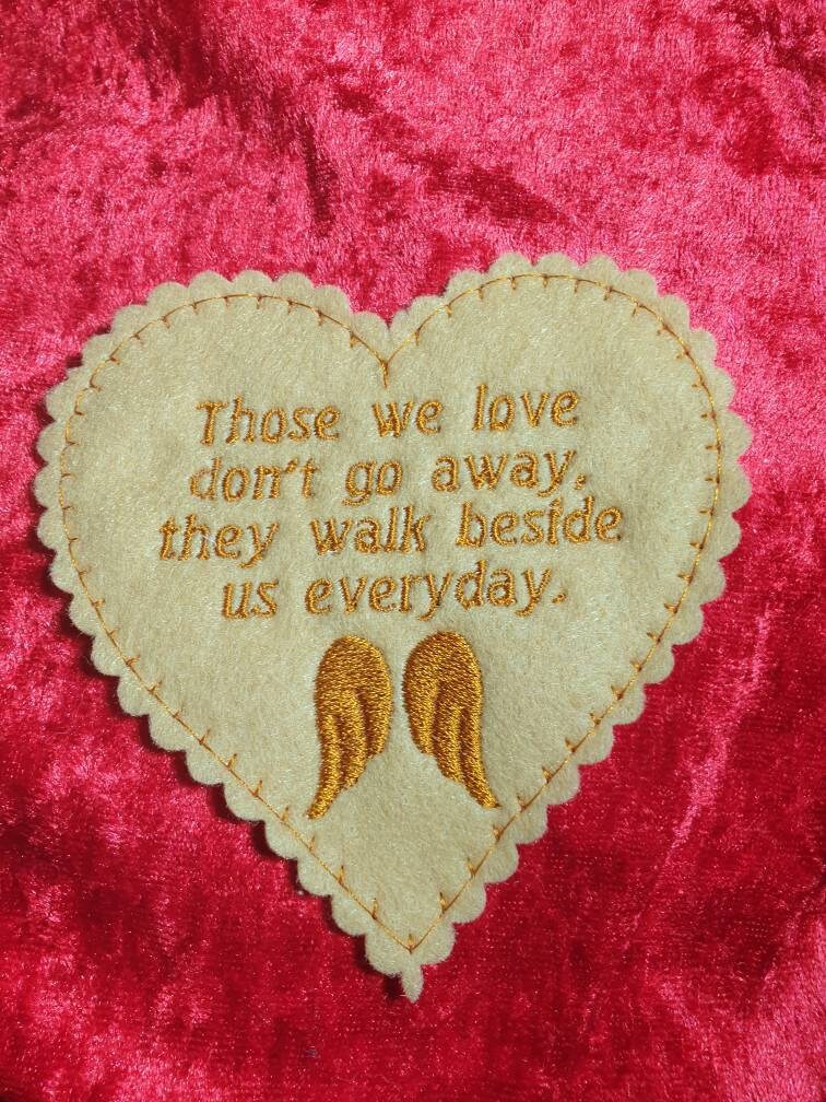Embroidered Memory Cushion Patch: Custom Felt Heart