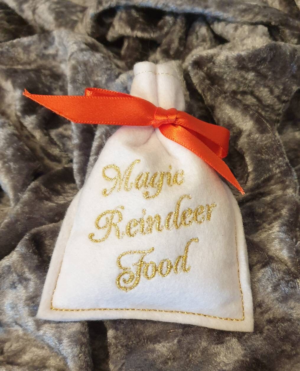 Embroidered Magic Reindeer Food Sack: Christmas Eve Gift