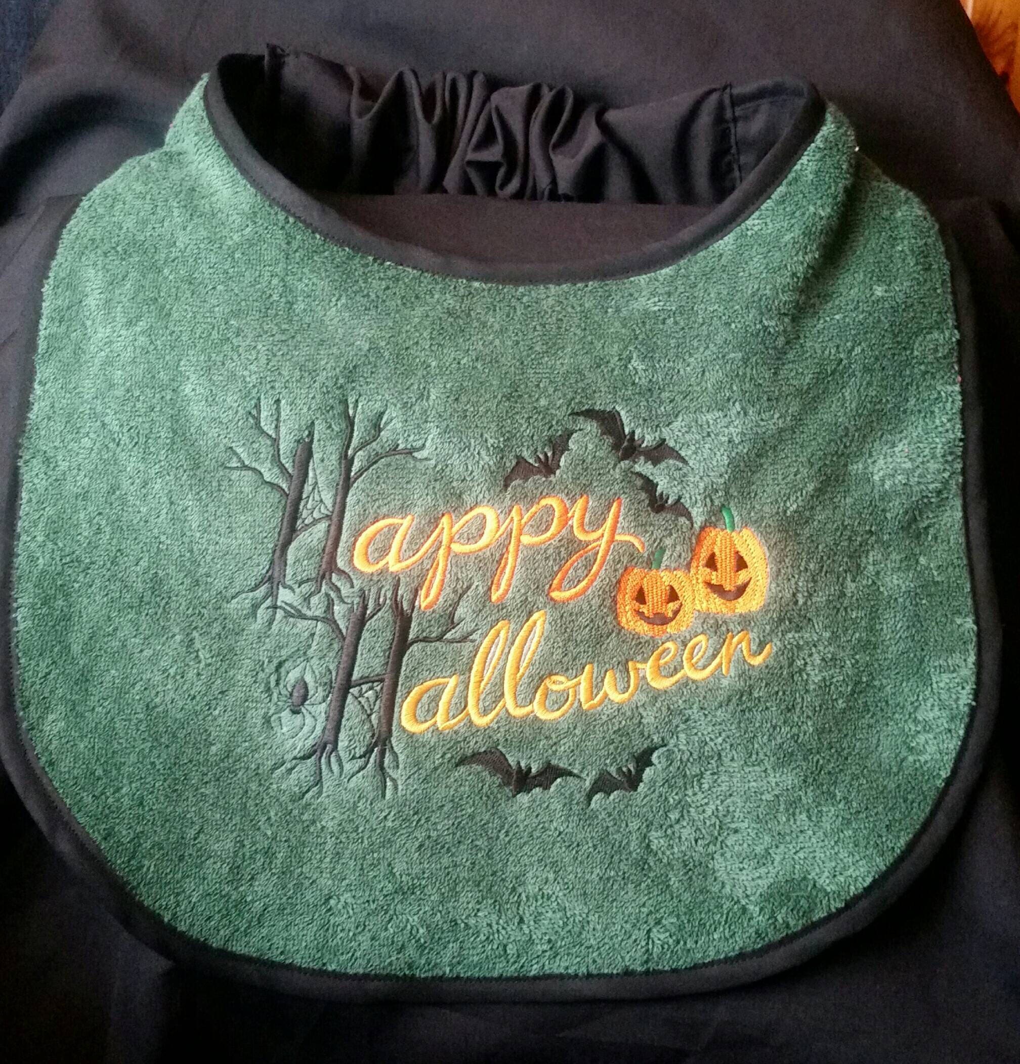 Large Breed Dog Bib: Terry Towel, Newfoundland, Halloween