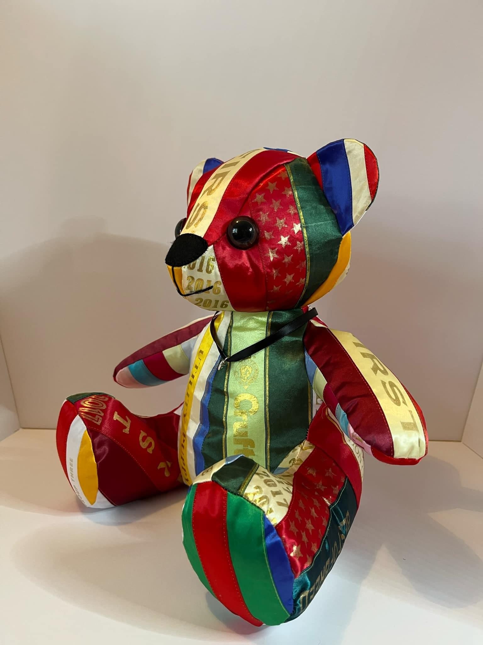 Rosette Ribbon Memory Bear: Bereavement Keepsake, Pet Loss Gift