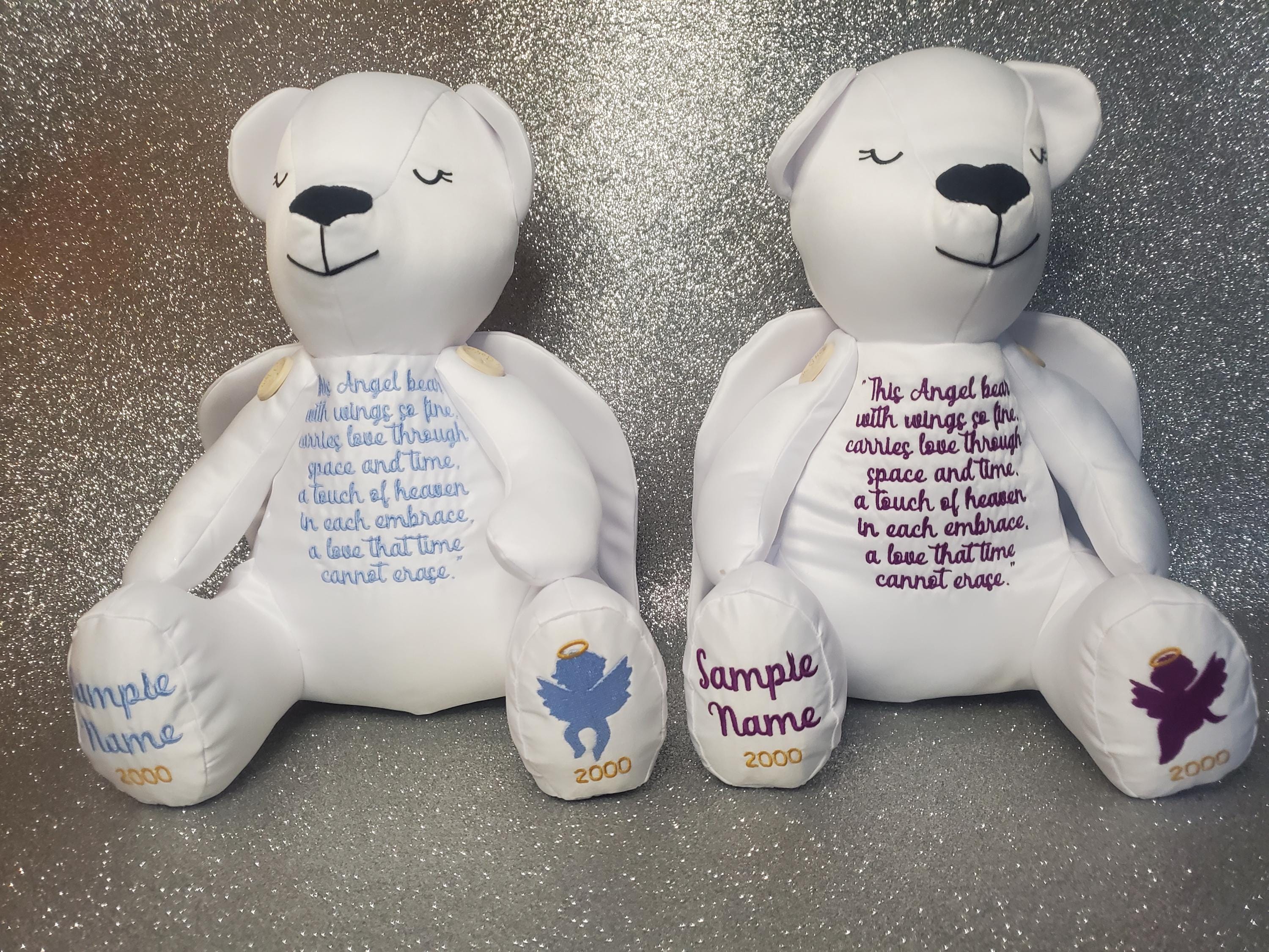 Personalised Angel Memory Bear – Handmade Bereavement Keepsake Gift