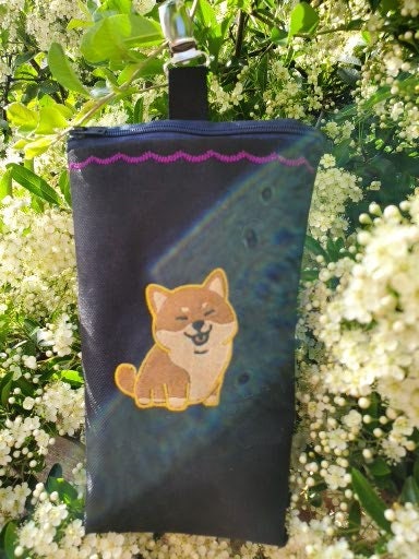 Shiba Inu Show bait bag .treat bag .dog show bag  . Dog treats , clip on bait bag , lined bait bag,
