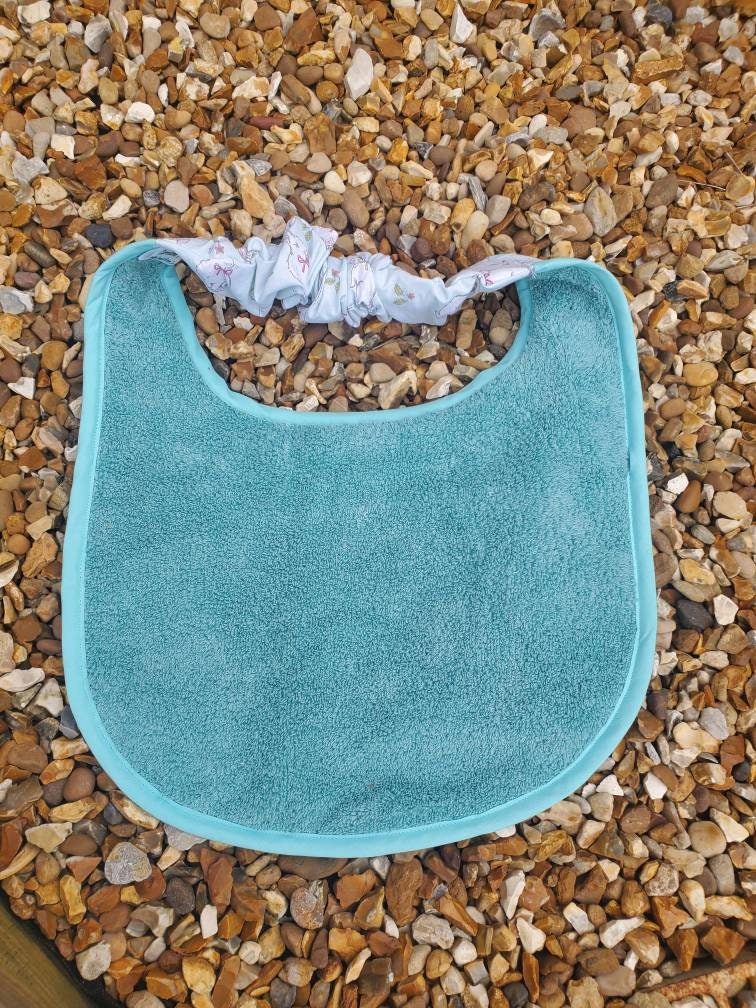 Large Breed Dog Bib: Absorbent Terry Towel, Bunny Design