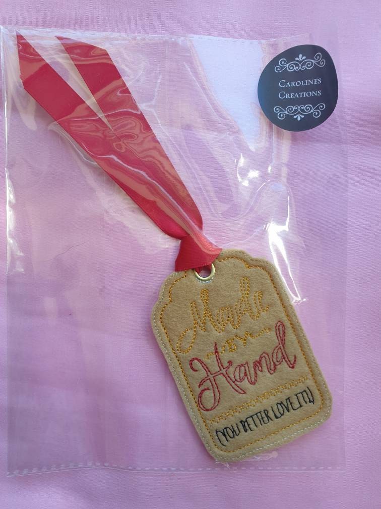 Embroidered Christmas tag, Funny Christmas Gift tag , Gift Tag , Christmas gift tag , Felt gift tag , Christmas gift tag ,