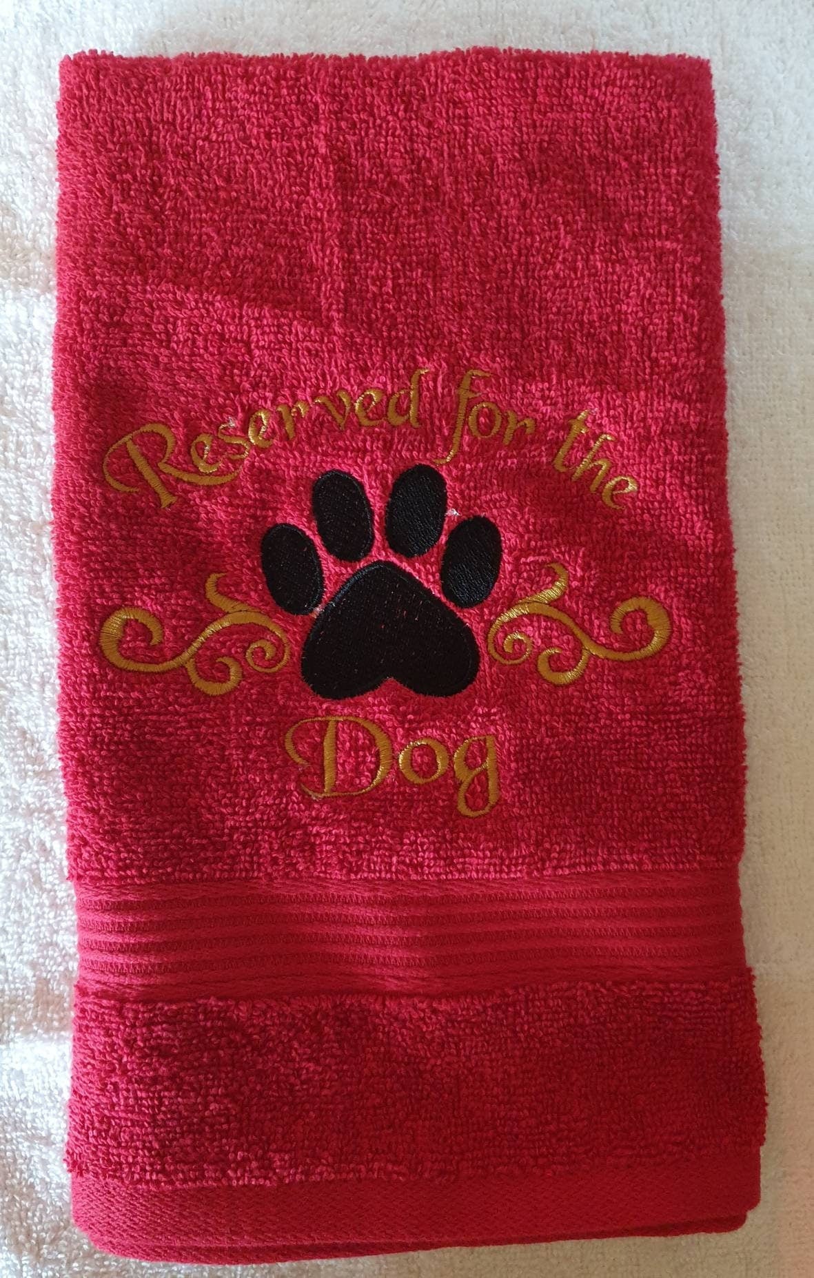 Embroidered Dog Towel: Large Breed Drool Cloth (16x23 inch)