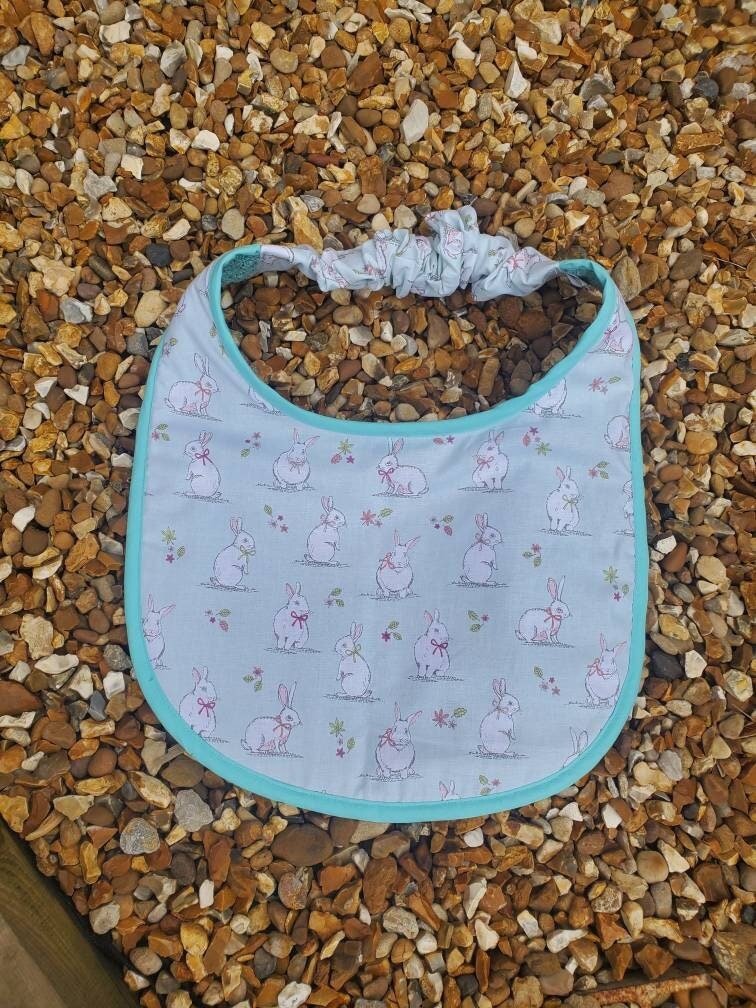 Large Breed Dog Bib: Absorbent Terry Towel, Bunny Design