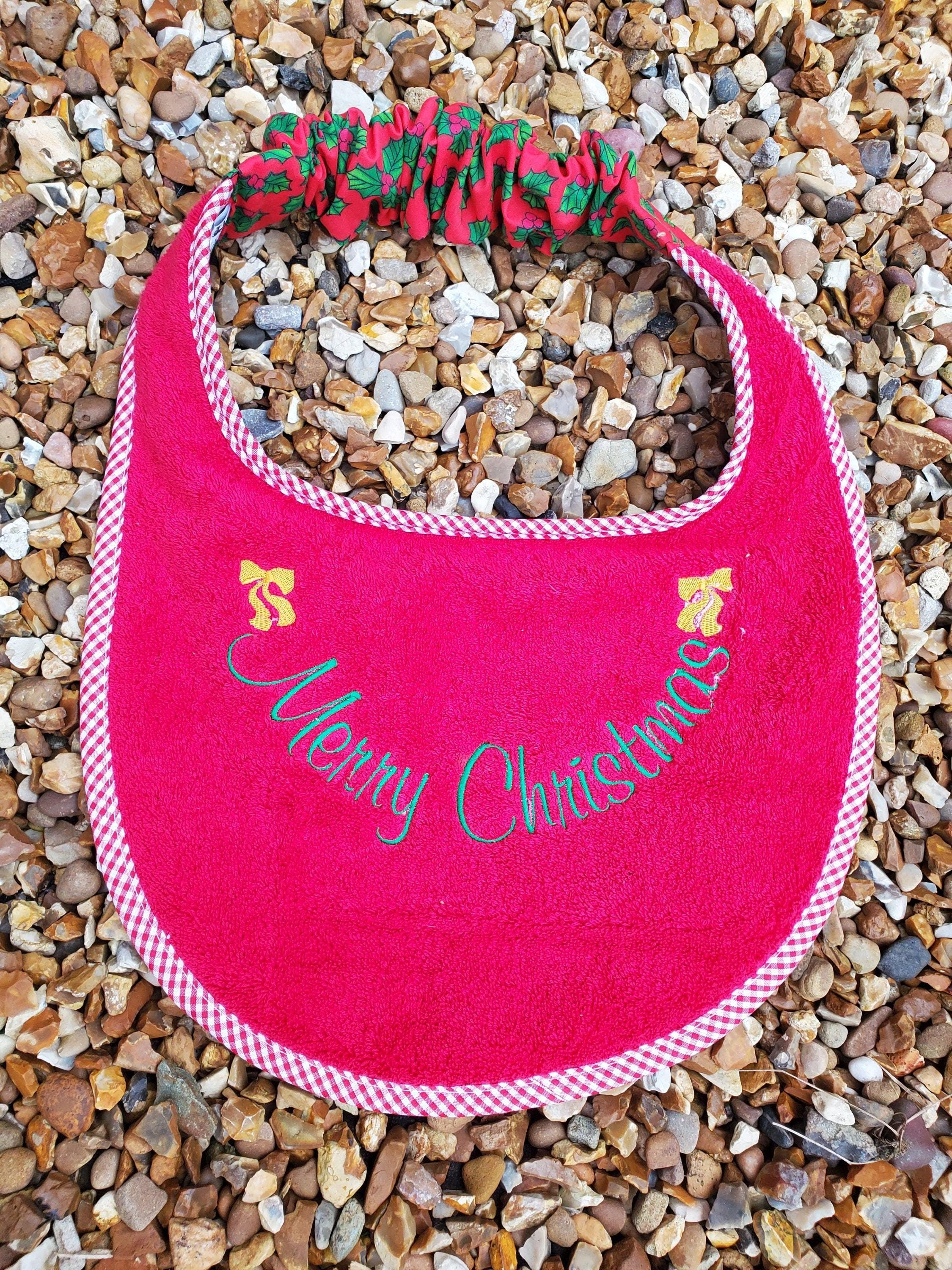 Christmas Dog Bib: Large Breed Terry Towel Slobber Bib