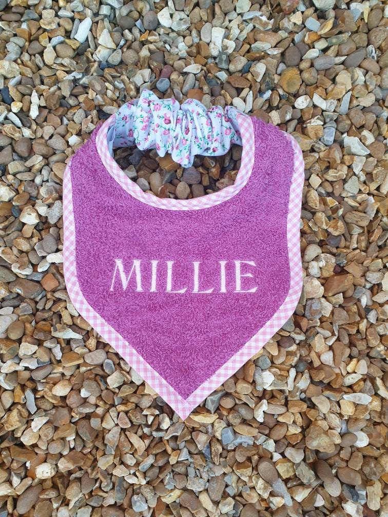 Personalized Puppy Bib: Terry Towel Drool Bib - Large Breed, UK Made