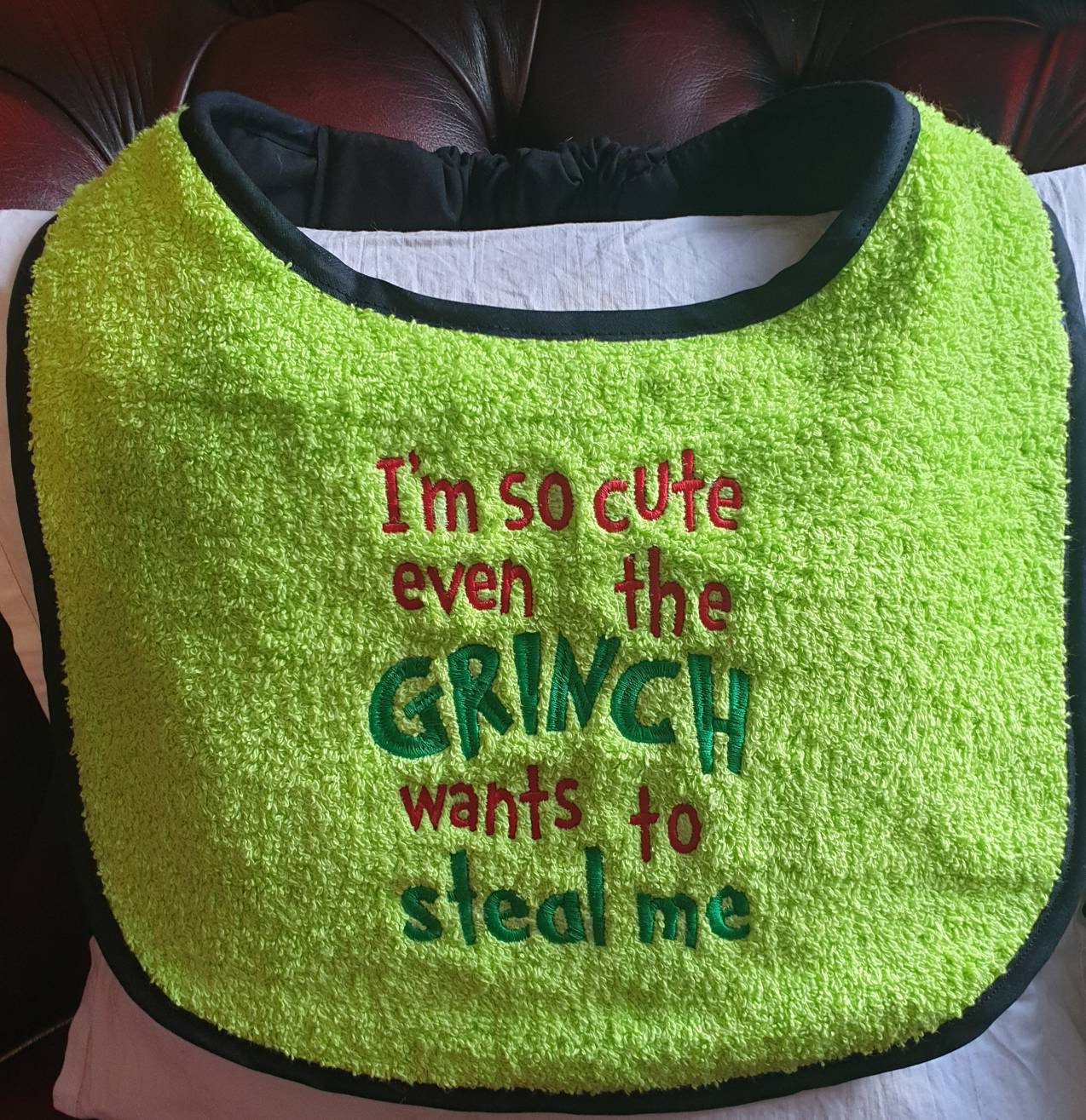 Large Breed Dog Bib: Terry Towel Slobber Catcher, Newfoundland St Bernard