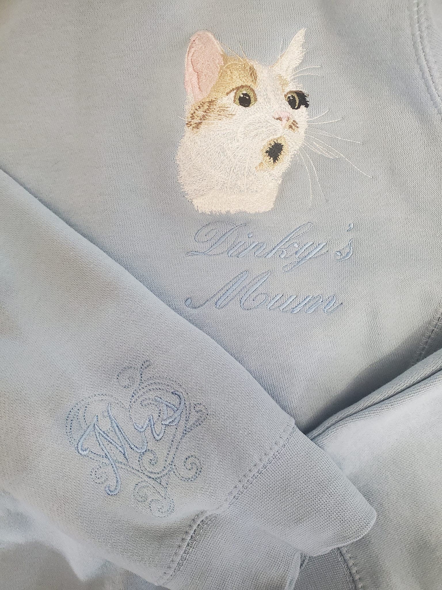 Personalized Embroidered Pet Portrait Hoodie: Custom Pet Embroidery