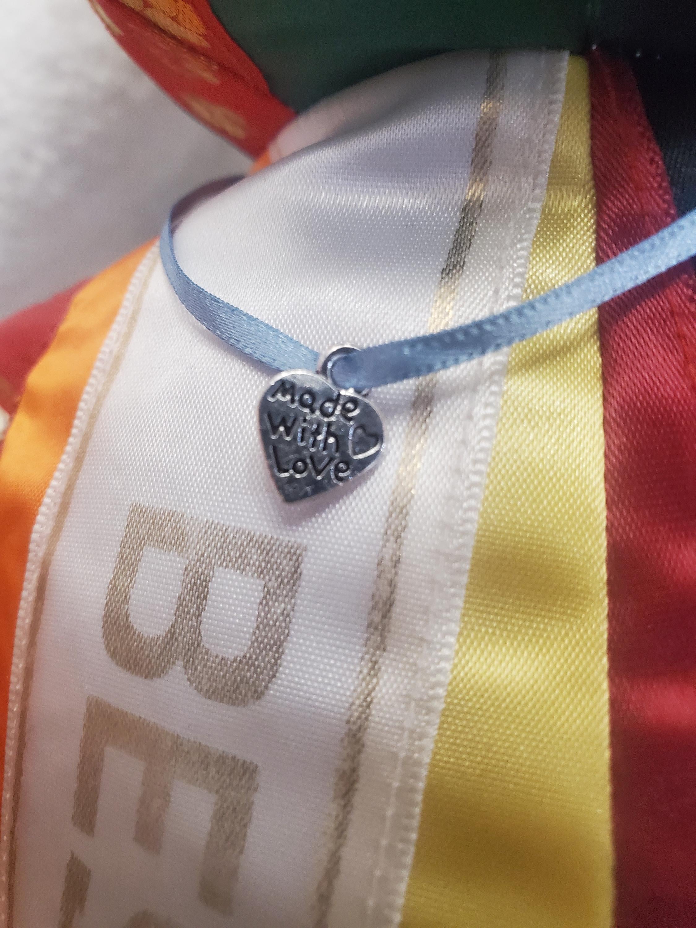 Rosette Ribbon Memory Bear: Bereavement Keepsake, Pet Loss Gift