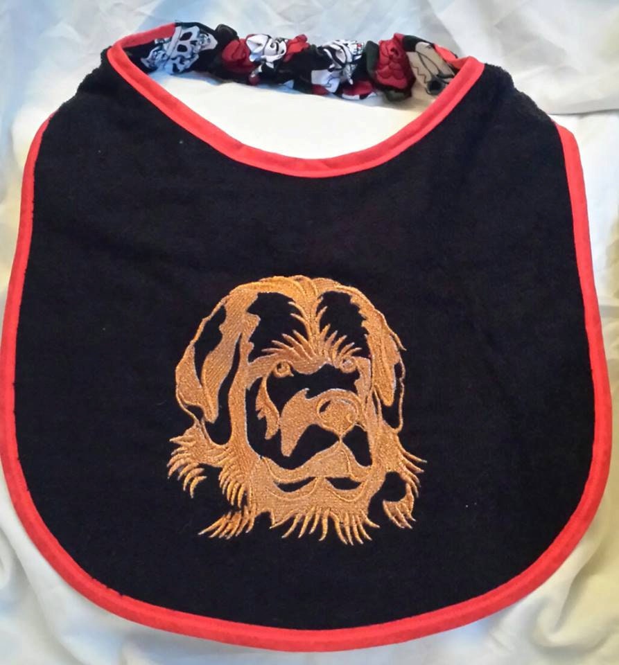 Large Breed Dog Bib: Absorbent Terry Towel, Newfoundland Style