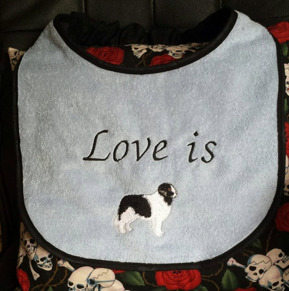 Large Breed Dog Bib: Absorbent Terry Towel, Newfoundland, Personalizable