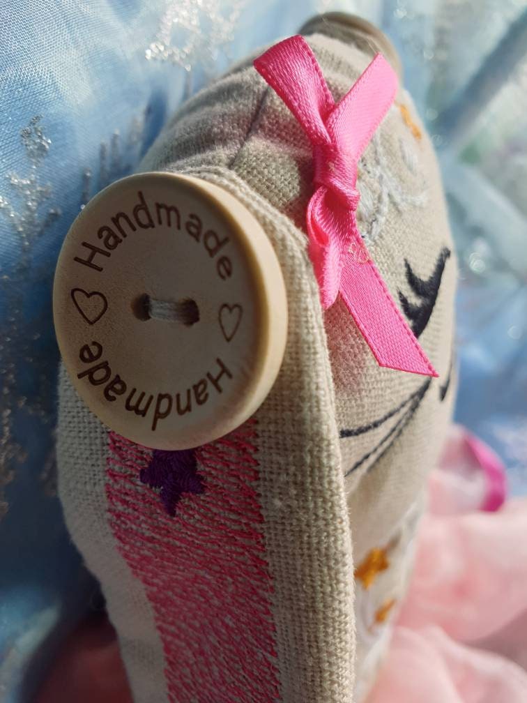 Personalized Embroidered Linen Bunny Doll: Handmade Keepsake (15 inch)