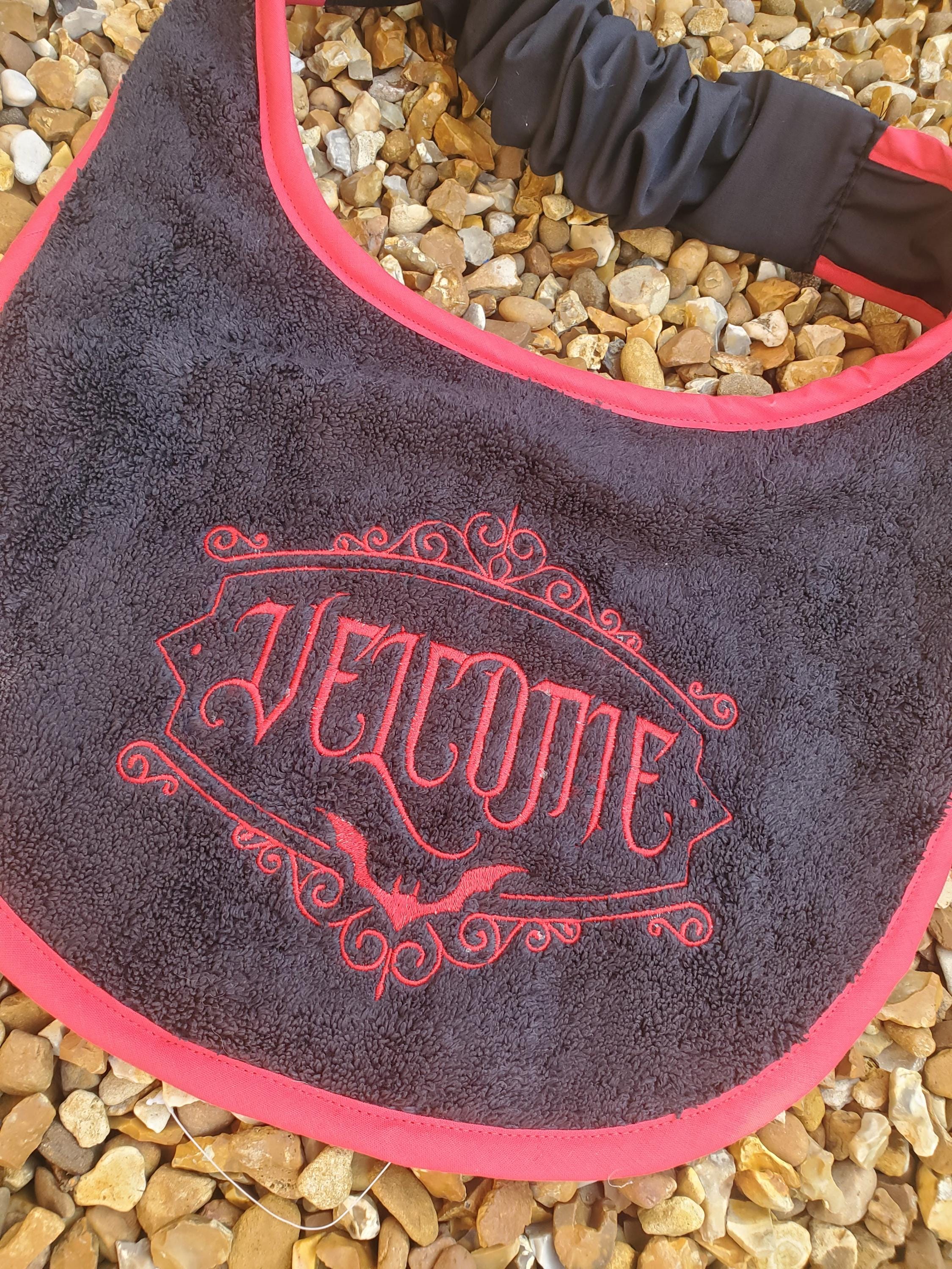 Halloween Dog Bib: Large Breed Terry Towel Slobber Bib