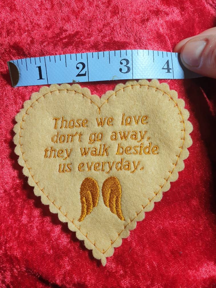 Embroidered Memory Cushion Patch: Custom Felt Heart